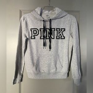 PINK brand gray pullover hoodie size small.